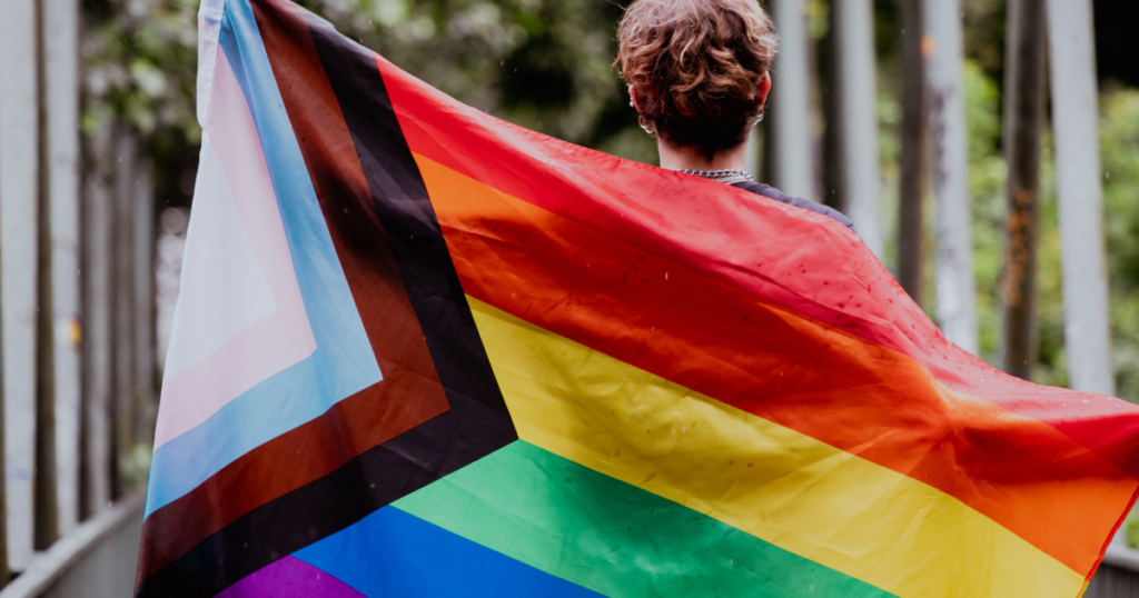 Person Holding Rainbow flag