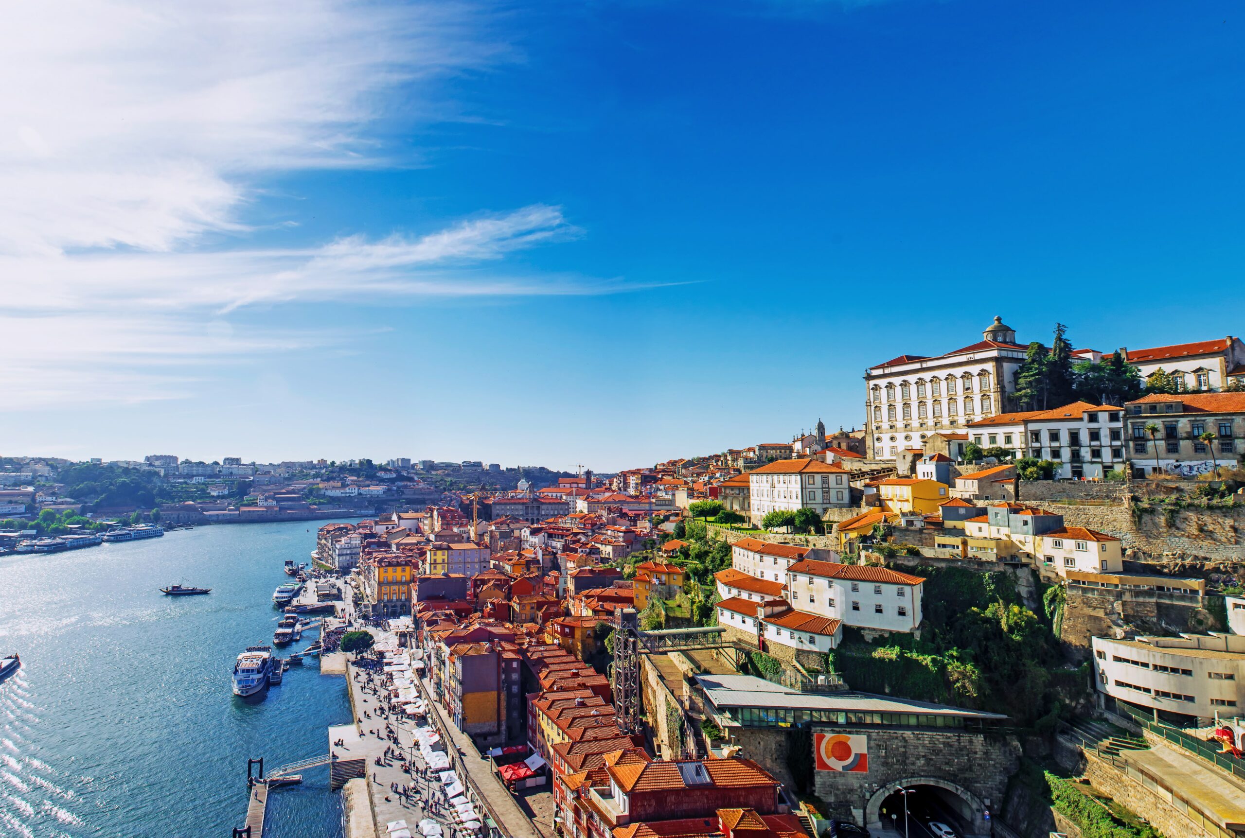Historic Portuguese city beside a river