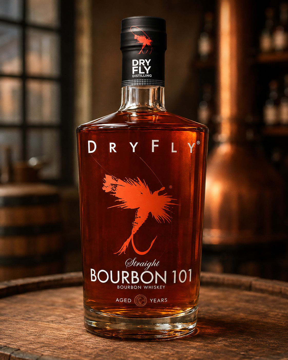 Premium bourbon bottle representing spirits donations