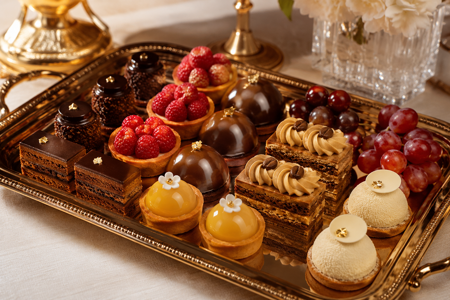 Dessert assortment representing welcome amenities