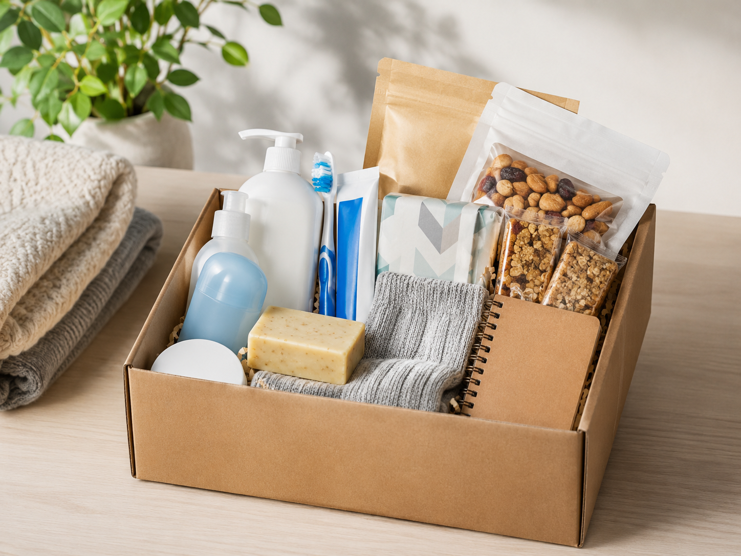 Box of goody bag essentials and school-friendly supplies