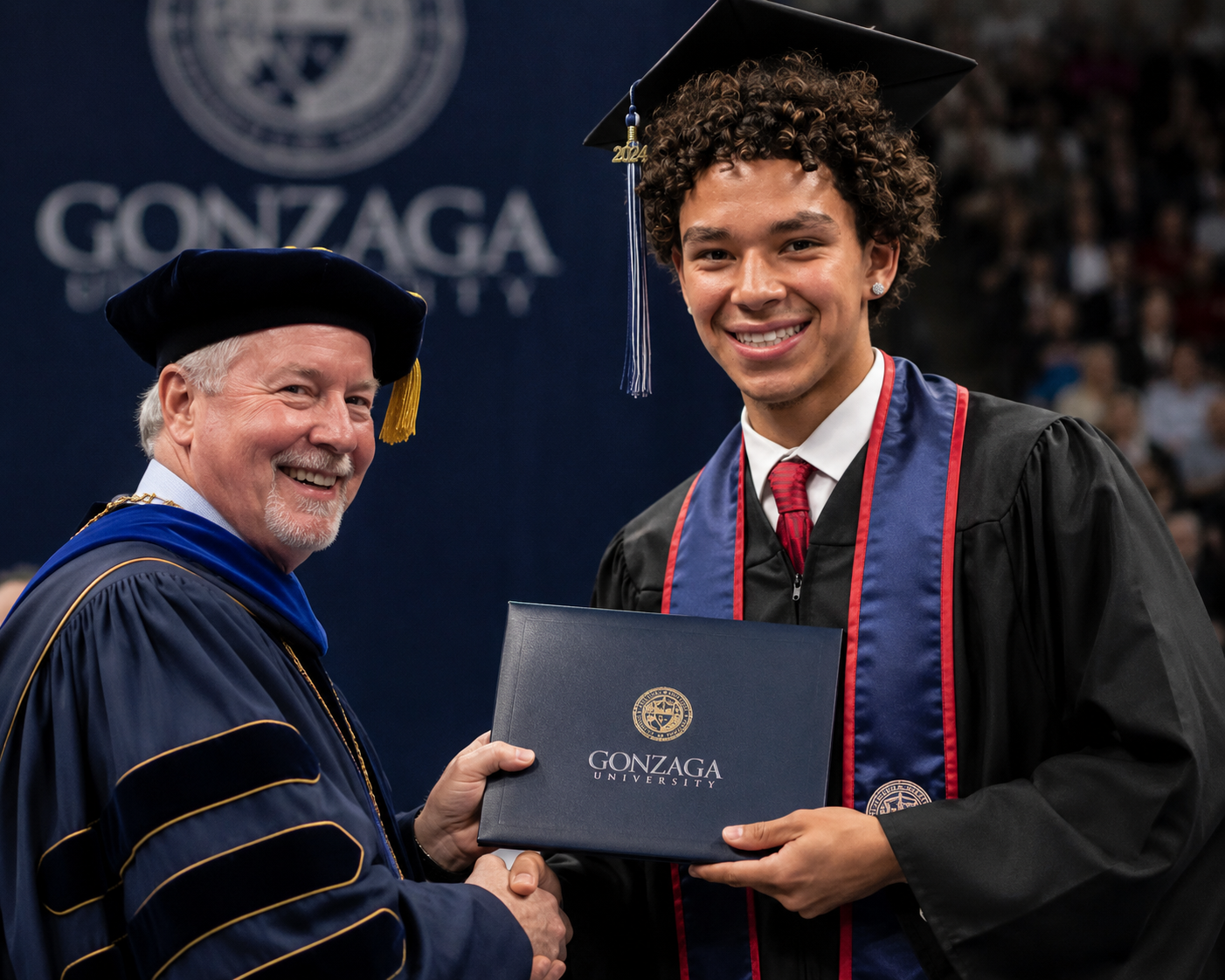 Bryan celebrating his graduation from Gonzaga University