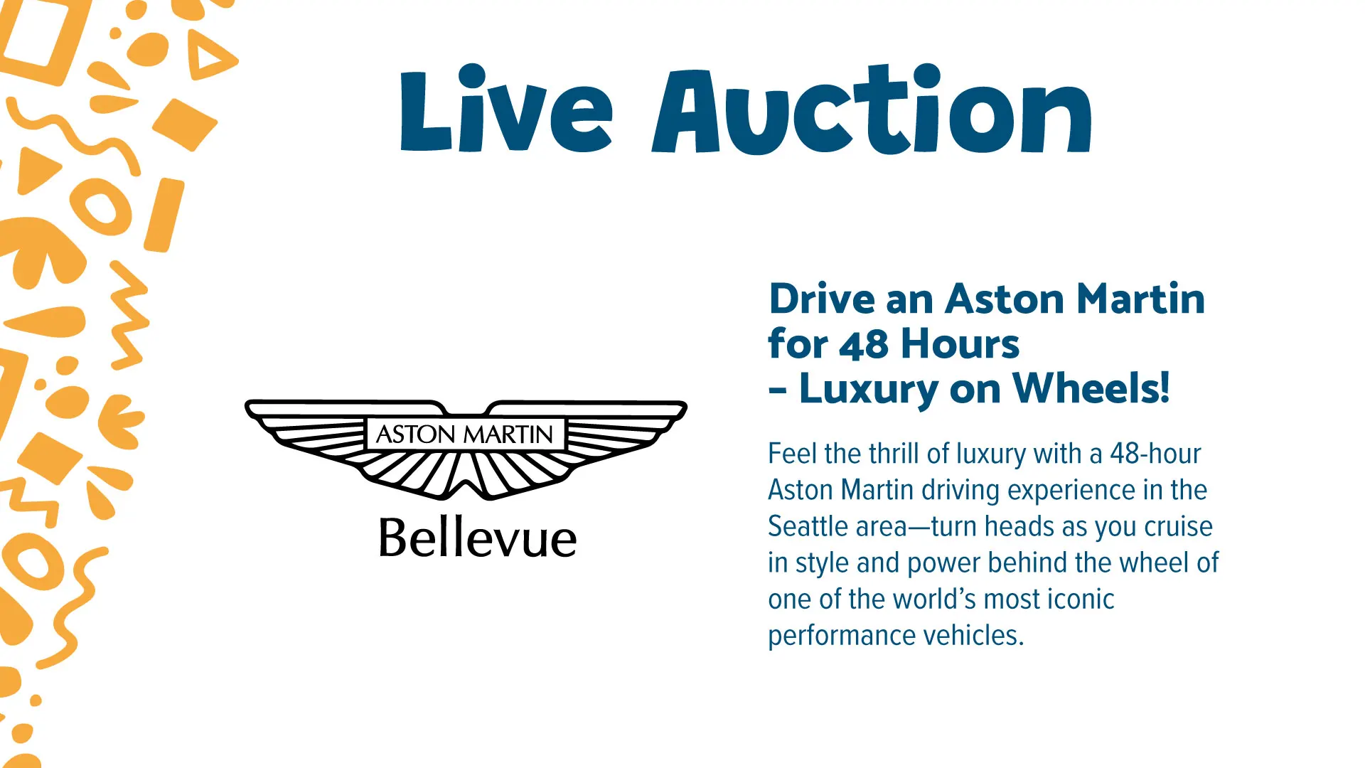 48-hour Aston Martin driving experience auction package